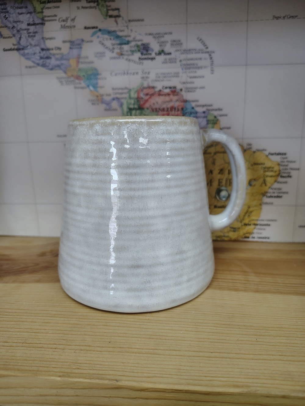 Barcela Handmade White Ceramic Mug with Subtle Gray Speckle